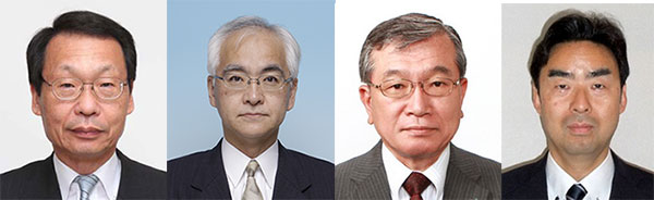 左から高荒代表理事専務、助川代表理事専務、秋元常務理事、山田常務理事