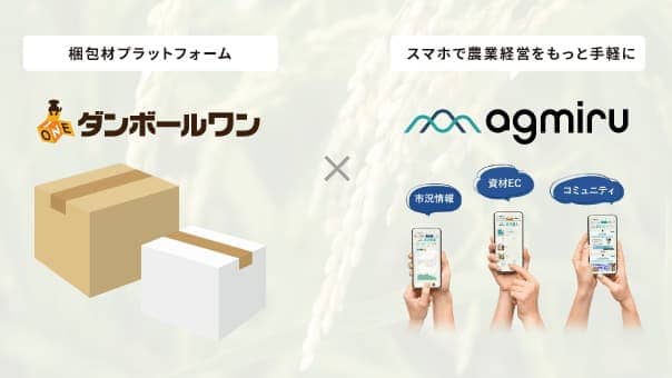 「agmiru」で農産物用の梱包材を販売開始　ダンボールワン