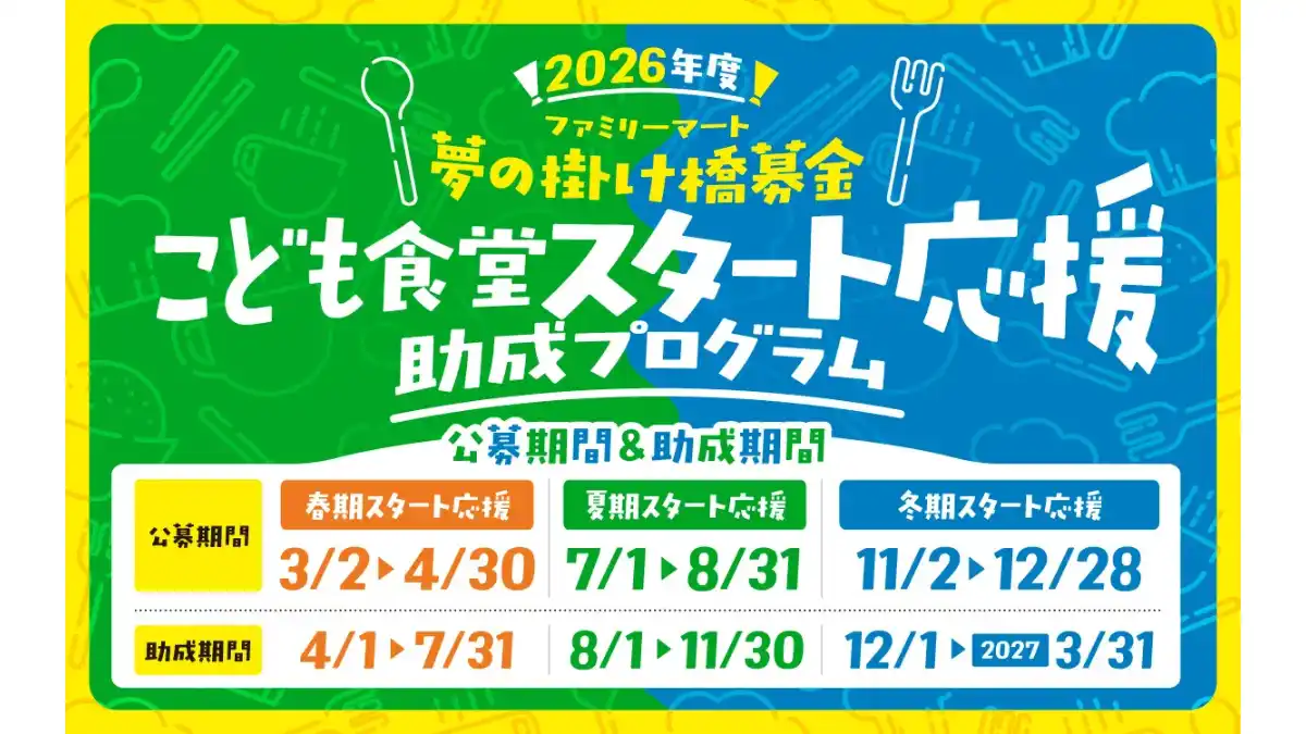 ファミリーマート＆むすびえ 「こども食堂スタート応援助成プログラム」2026年度夏期募集