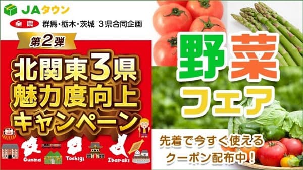 群馬・茨城・栃木「北関東3県魅力度向上キャンペーン」開催中　ＪＡタウン
