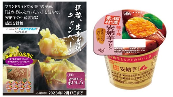 国産こだわり素材シリーズ「種子島安納芋プリン」12月4日から期間限定で発売　協同乳業