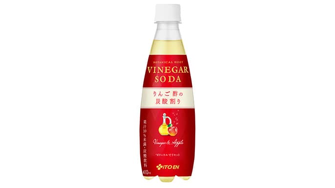 家庭で作る味わい「VINEGAR SODA りんご酢の炭酸割り」新発売　伊藤園