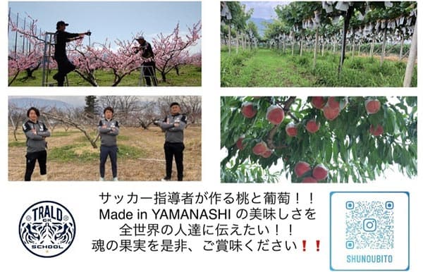 サッカー×農業　コーチが作る山梨県産果物を届けるCF開始　蹴農人