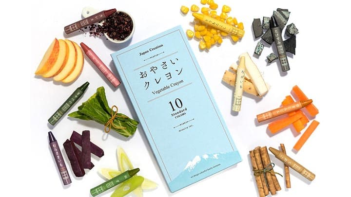 口に入れても大丈夫　米と野菜から生まれた「おやさいクレヨン」誕生