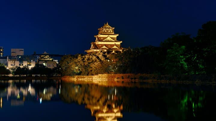 小児がん啓発へ　広島城をゴールドにライトアップ　点灯式実施　村上農園