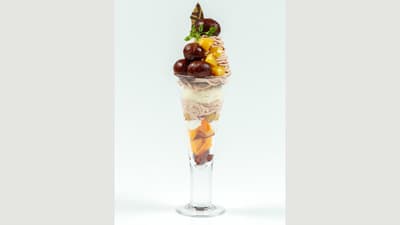 「自家製モンブランクリーム×柿」秋の味わい満載パフェ期間限定販売　青木フルーツ