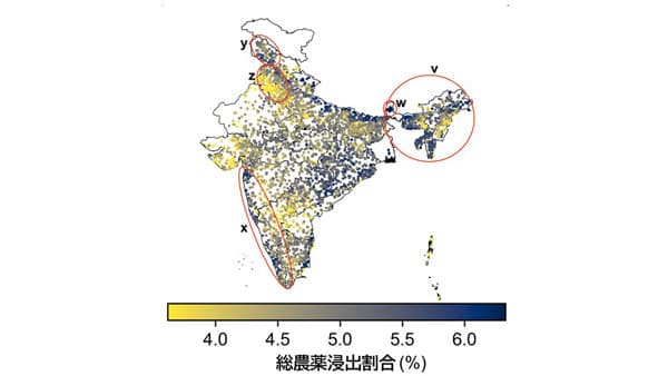 農薬がどの程度残りうるか　地理的・気候的条件から予測　岐阜大学