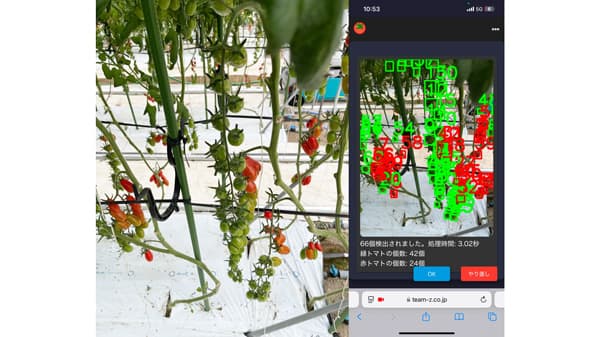 トクイテンと「トマトAIカウンターアプリ」開発　チームゼット