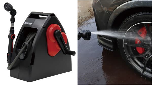 洗車を楽しく「CRUZARD」洗車仕様ホースリールとノズルを発売　コメリ