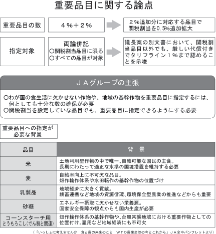 重要品目に関する論点