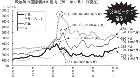 穀物等の国際価格の動向