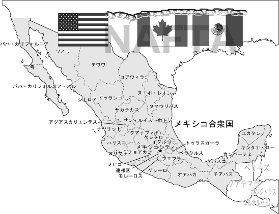 メキシコの地図