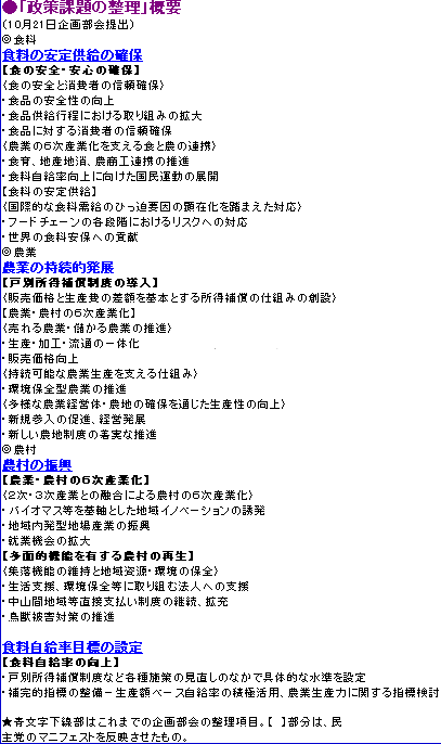 「政策課題の整理」概要