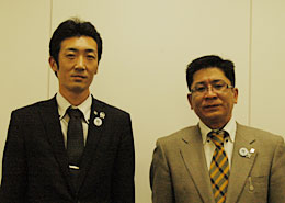 次期会長となった遠藤氏（写真・左）と次期副会長の山下氏