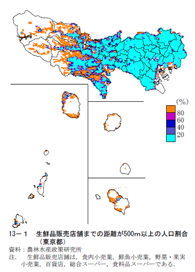 東京都の食料品アクセスマップ
