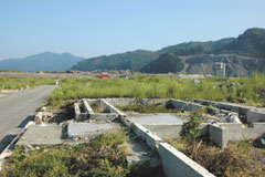 津波被害にあった岩手県釜石市鵜住居地区