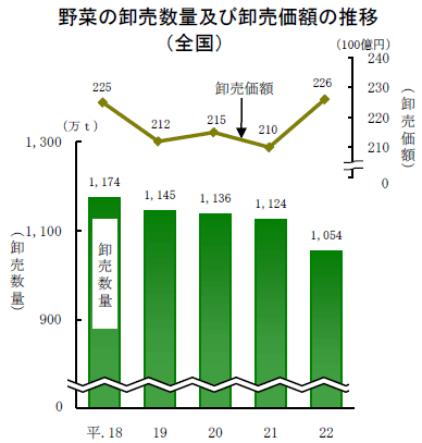 平成22年青果物卸売市場の調査結果