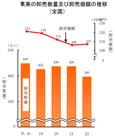 平成22年青果物卸売市場の調査結果