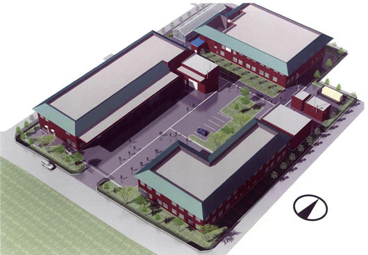 平成22年竣工予定の所沢事業所完成予想図