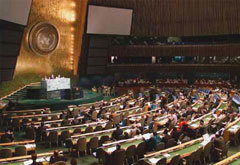 国連総会風景＝米国ニューヨークの国際連合本部