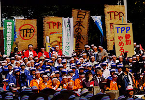 ＪＡグループはＴＰＰ交渉参加反対で緊急集会を開く（平成22年11月10日、東京・日比谷）