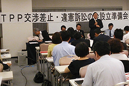 ＴＰＰ交渉差止・違憲訴訟の会の代表には原中勝征・前日本医師会会長が就任。「若い人たちがこの国で生きてよかったと思えるようにしなければ」と話す。