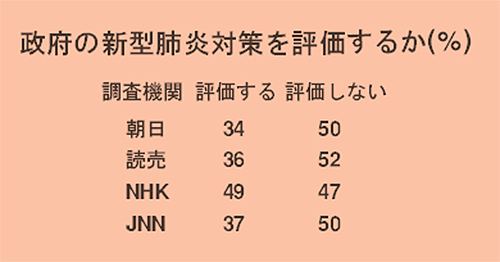 政府の新型肺炎対策を評価するか