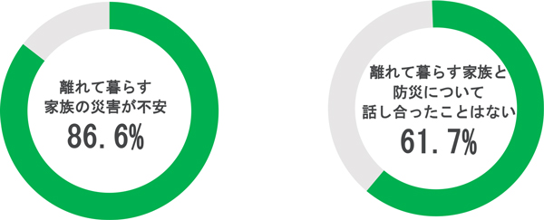 調査項目③「離れて暮らす家族と防災対策」に関する実態調査（グラフ）