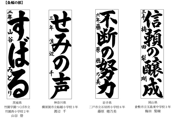 文部科学大臣賞【条幅の部】の作品
