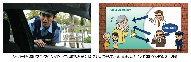 シルバー世代向け安全・安心ＤＶＤ「きずな町物語 第２弾 アナタがワタシで、わたしがあなた?! "入れ替わり伝説"の巻」映像