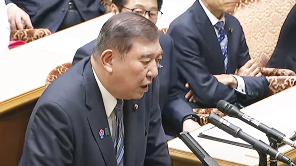 「米は（5キロ）3000円台でなければならない」と述べる石破茂首相（5月21日、国会・国家基本政策委員会合同審査会）