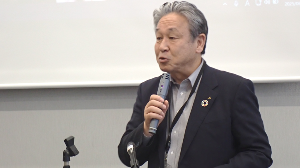 「令和の米騒動」の実情と適正米価について報告するＪＡ常陸の秋山豊組合長（6月5日、参議院議員会館）