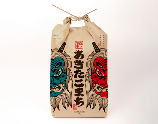 新米「あきたこまち」入り「なまはげ米袋」新発売　秋田県潟上市
