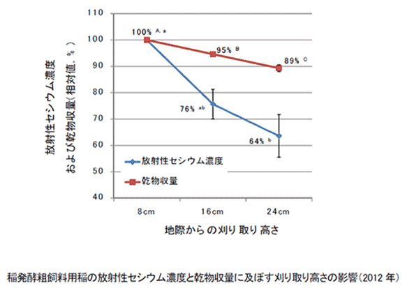 放射性セシウム濃度および乾物収量