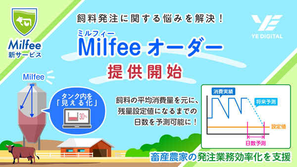 飼料発注の悩み解決「発注業務の効率化」へ新サービス提供開始　YEデジタル