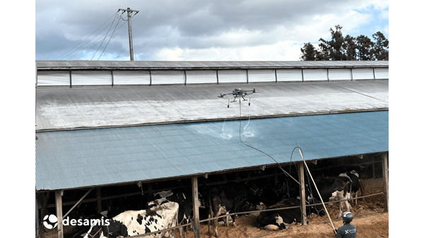 宮城県酪初　ドローンを活用した暑熱対策事業を実施　デザミス