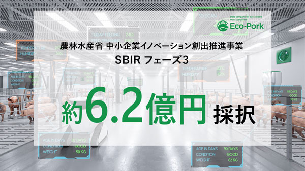 養豚DXのEco-Pork　農水省「中小企業イノベーション創出推進事業」に約6.2億円で採択