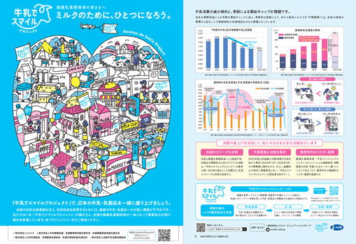 国産牛乳・乳製品の需要拡大を呼び掛ける「牛乳でスマイルプロジェクト」ＰＲビラ