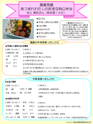 最優秀賞作品のレシピ