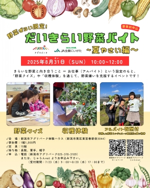 「だいきらい野菜バイト～夏やさい編～」のチラシ