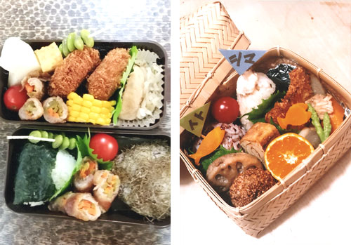 優秀賞の「家族みんなを元気に!!夏野菜たっぷり弁当！」（大塚晴菜さん、富山県・小4）、「みんな大好き糸島べんとう」（白石竜ノ介さん、福岡県・小4）