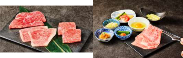 おかやま和牛肉3種盛（希少・上撰・定番）とリブロースの一枚焼き