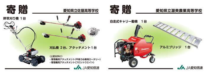 各校への寄贈農機具