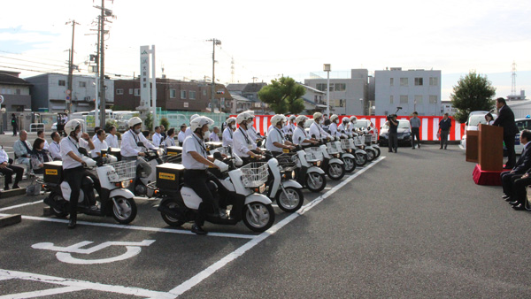 新たな見守り　営業用バイクにカメラ搭載　ＪＡ大阪東