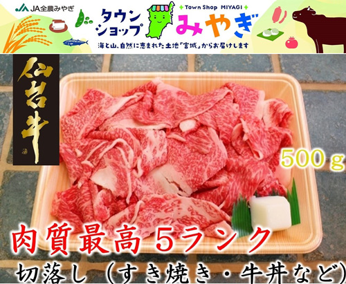 対象商品の「肉質最高5ランク仙台牛切落し500g」