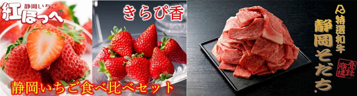 静岡いちご【紅ほっぺ・きらぴ香】食べ比べセットと特選和牛静岡そだち ロース