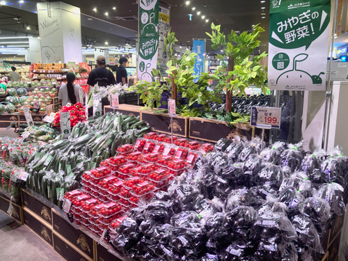 宮城県産の野菜売り場