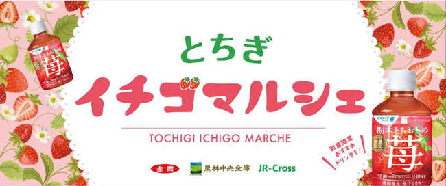 「栃木とちおとめ苺」発売記念「とちぎイチゴマルシェ」開催　ＪＡ全農×農林中金×JR-Cross