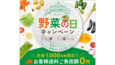 ＪＡタウン「野菜の日キャンペーン」先着1000人に野菜ボックスをプレゼントs.jpg