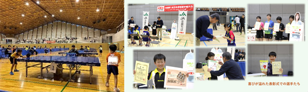 熱戦を繰り広げた（広島県予選）と副賞や参加賞を贈呈（千葉県予選）